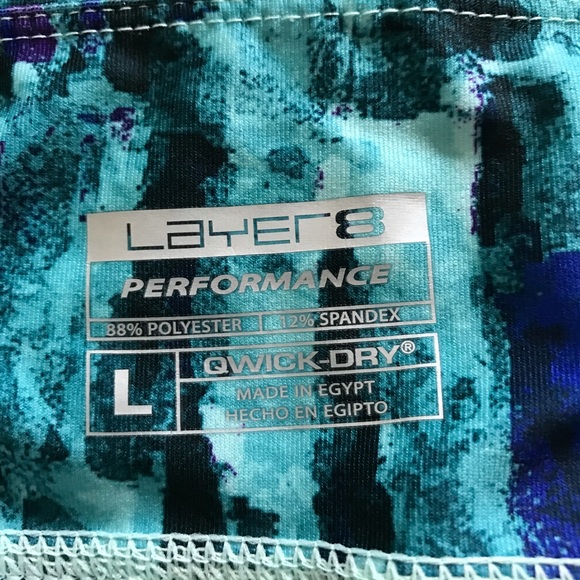 Layer 8 Performance Cropped Pants, NWT, Sz L, Teal - Picture 3 of 3